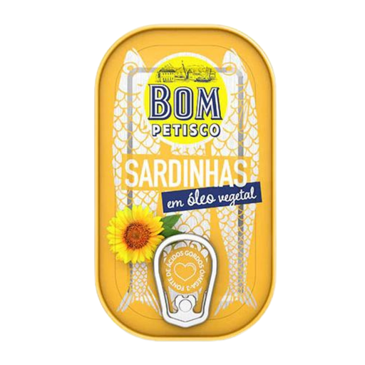Bom petisco sardines à l'huile végétale 120g Pack (30x120g)