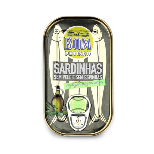 Bom petisco sardines sans peau ni arêtes à l'huile a l'huile d'olive extra vierge 120g Pack (30x120g)